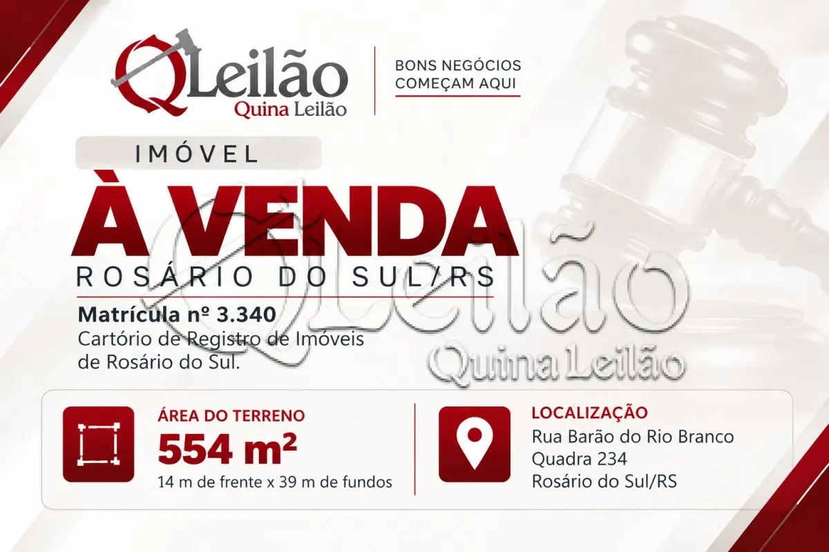 LOTE 001 - 3 imóveis residenciais – Rosário do Sul/RS