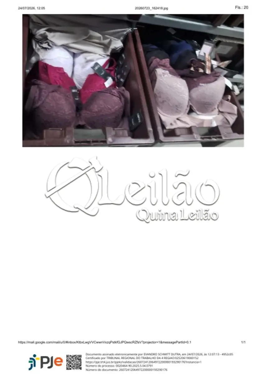 LOTE 001 - Lote de 100 sutiãs Elegance novos, com etiqueta