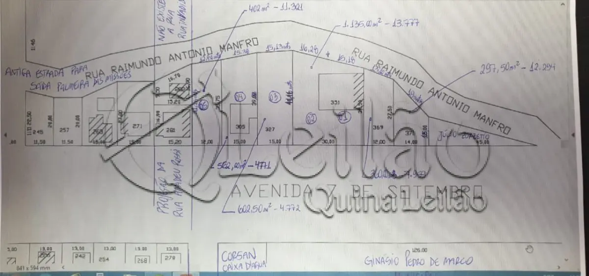 LOTE 001 - 50% de 6 terrenos urbanos contíguos na quadra D, quarteirão 314 — Sarandi/RS (3.359,00 m² de área total)