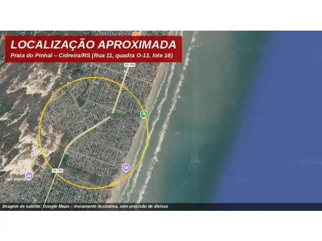 TERRENO DE 350 M² NA PRAIA DO PINHAL – CIDREIRA/RS
